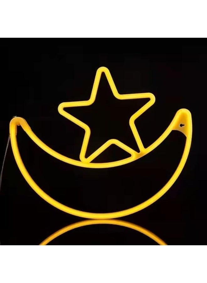 Hilal Moon Star, Ramadan Moon Star Lamp Suitable for Living Room, Bedroom and Outdoor, Balcony, For Eid Ramadan Warm White - Image 2